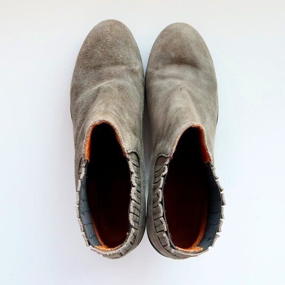 Fiorentini Baker Olive Military Green Suede Leather Heeled Ankle Boots Booties 8 - Picture 3 of 16